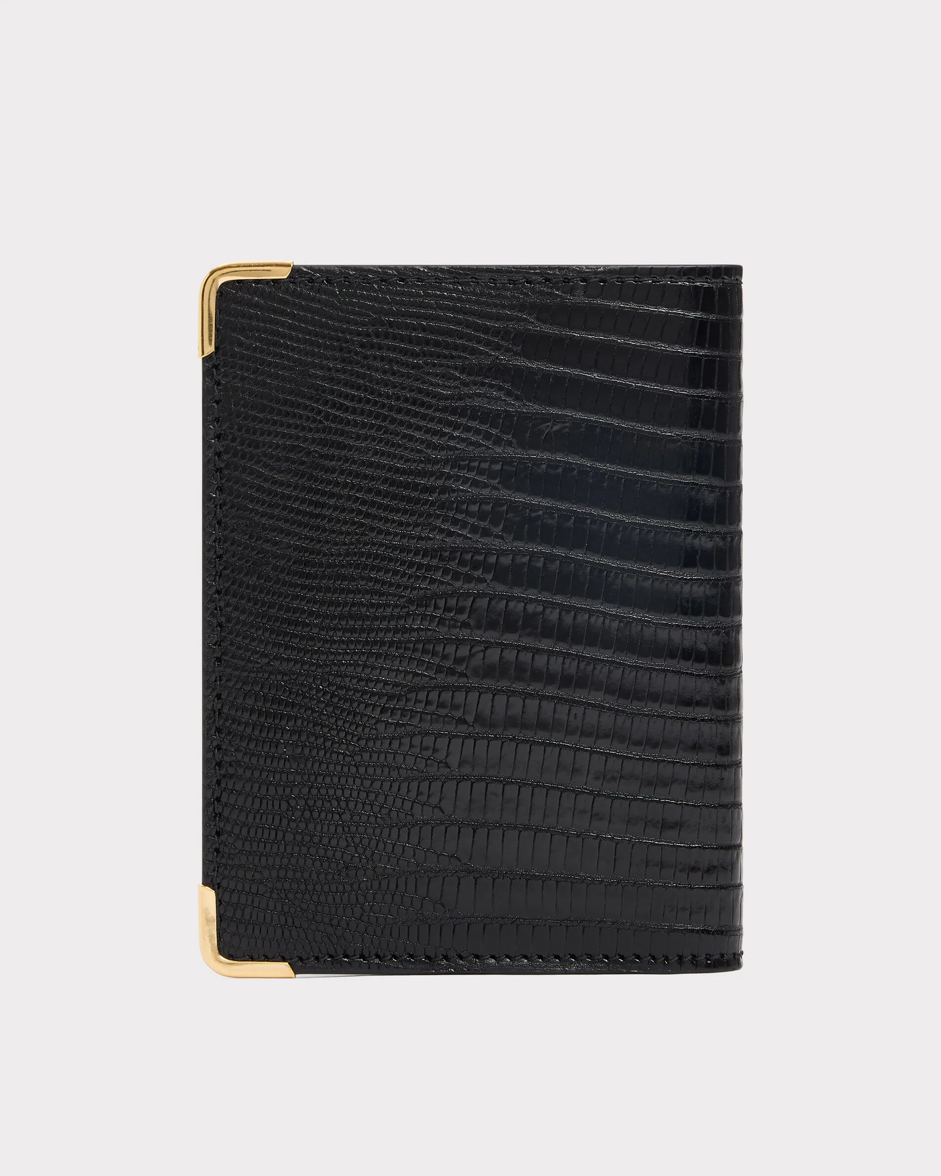 PORTEFEUILLE VERTICAL EN CUIR DE LÉZARD - NOIR - Image 3