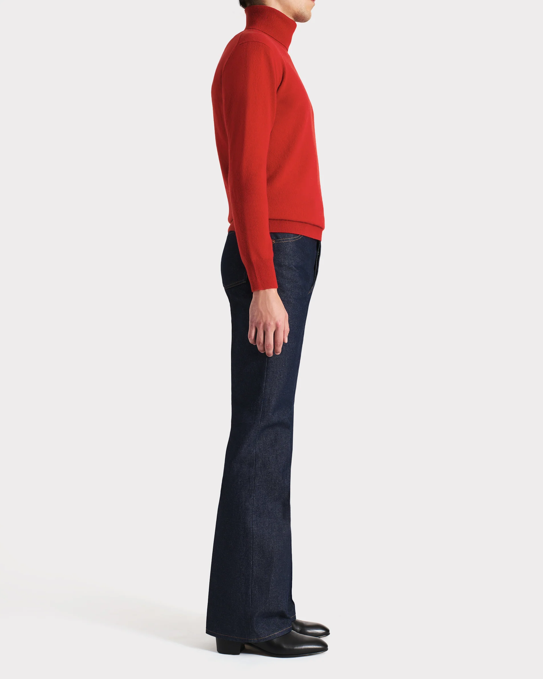 PULL COL ROULÉ EN CACHEMIRE – ROUGE - Image 3