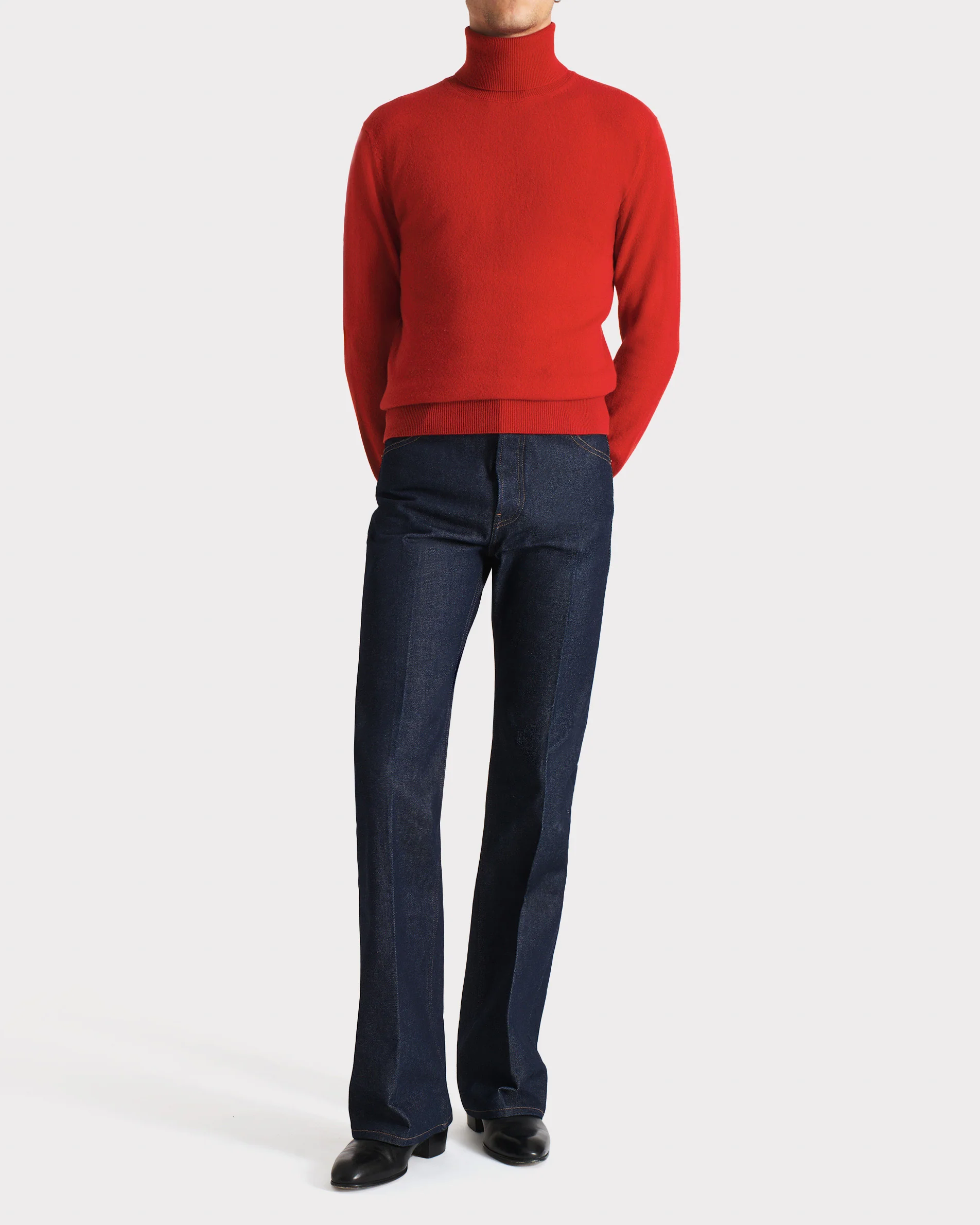 PULL COL ROULÉ EN CACHEMIRE – ROUGE - Image 4