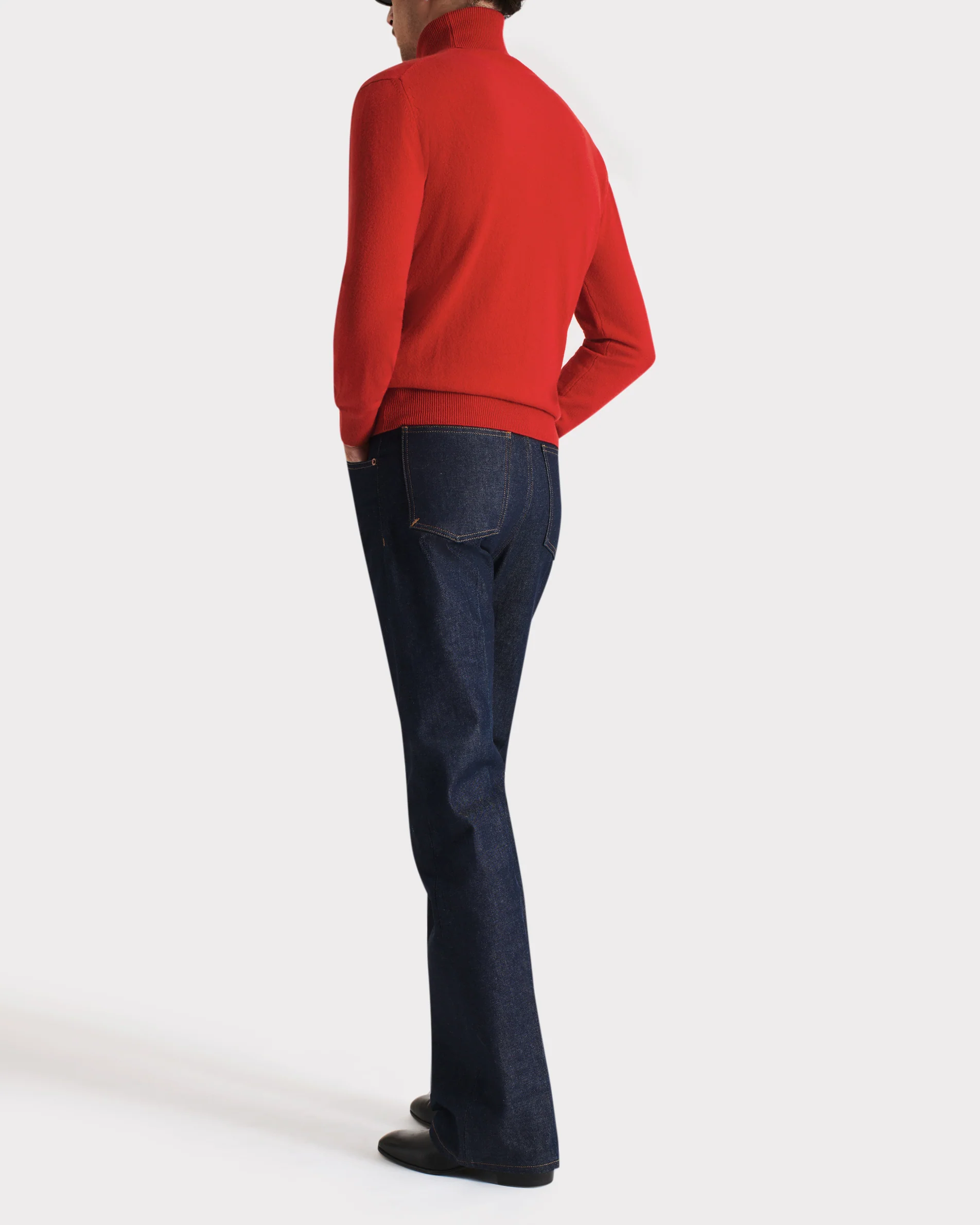 PULL COL ROULÉ EN CACHEMIRE – ROUGE - Image 5