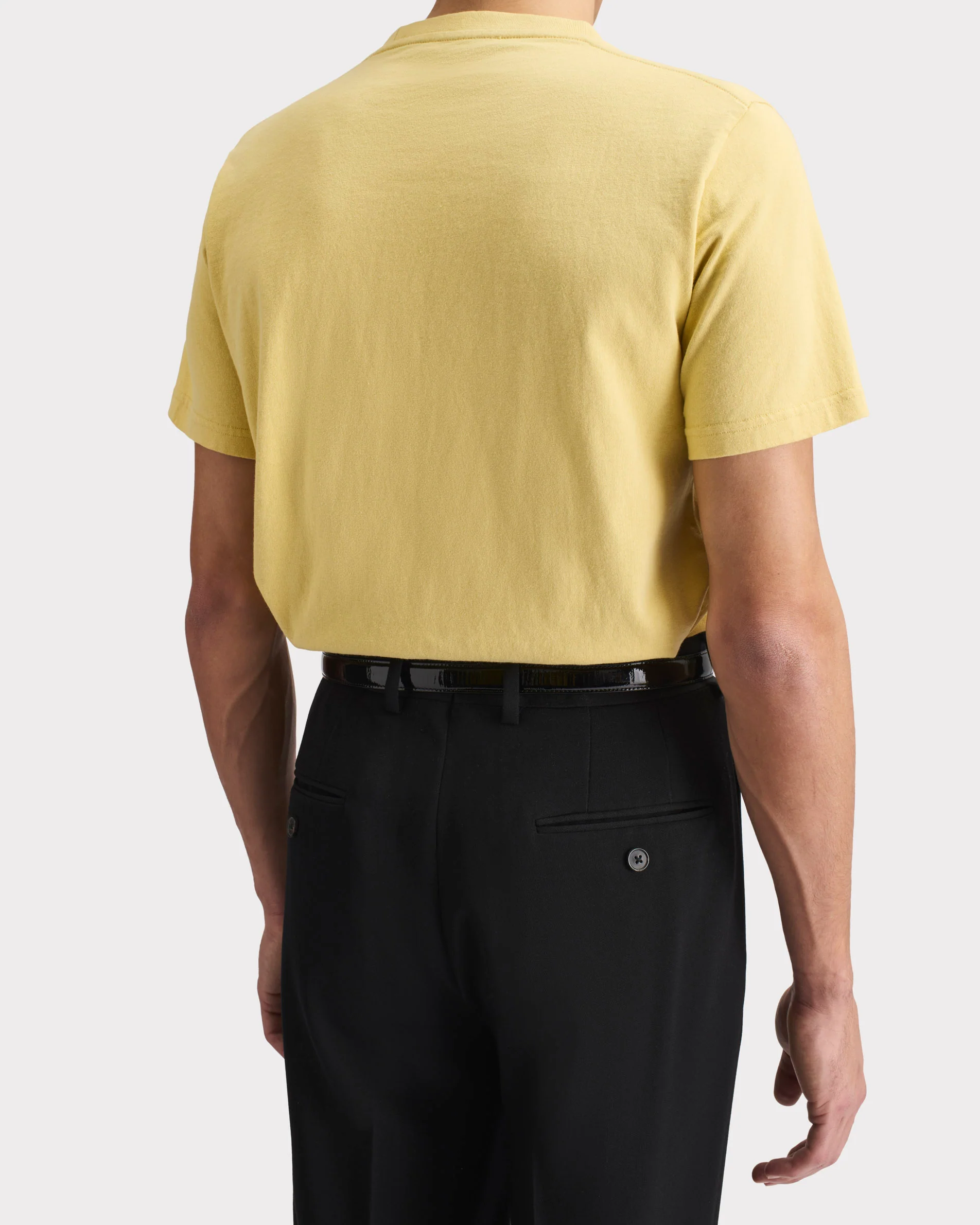 T-SHIRT GRAPHIQUE EN JERSEY DE COTON - JAUNE ACIDE ET NOIR CASSÉ - Image 3
