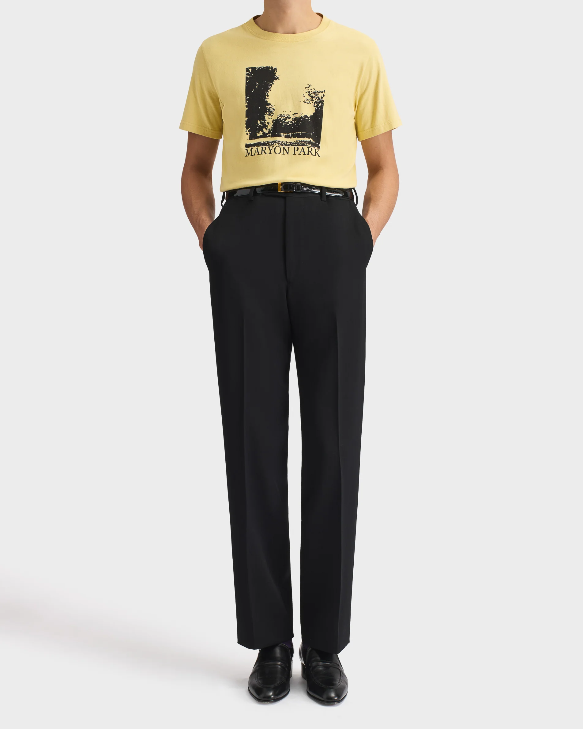 T-SHIRT GRAPHIQUE EN JERSEY DE COTON - JAUNE ACIDE ET NOIR CASSÉ - Image 4