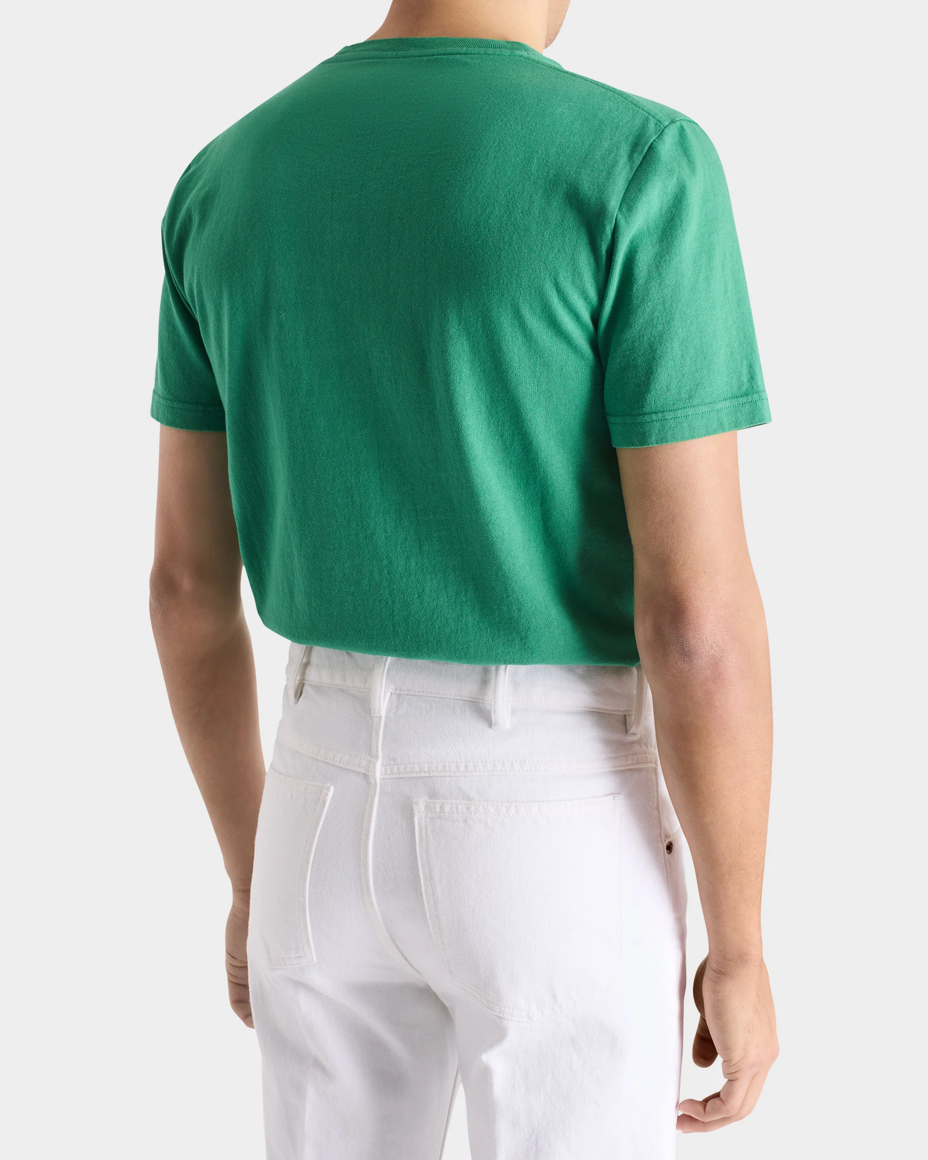 T-SHIRT GRAPHIQUE EN JERSEY DE COTON - VERT ET BLANC - Image 3