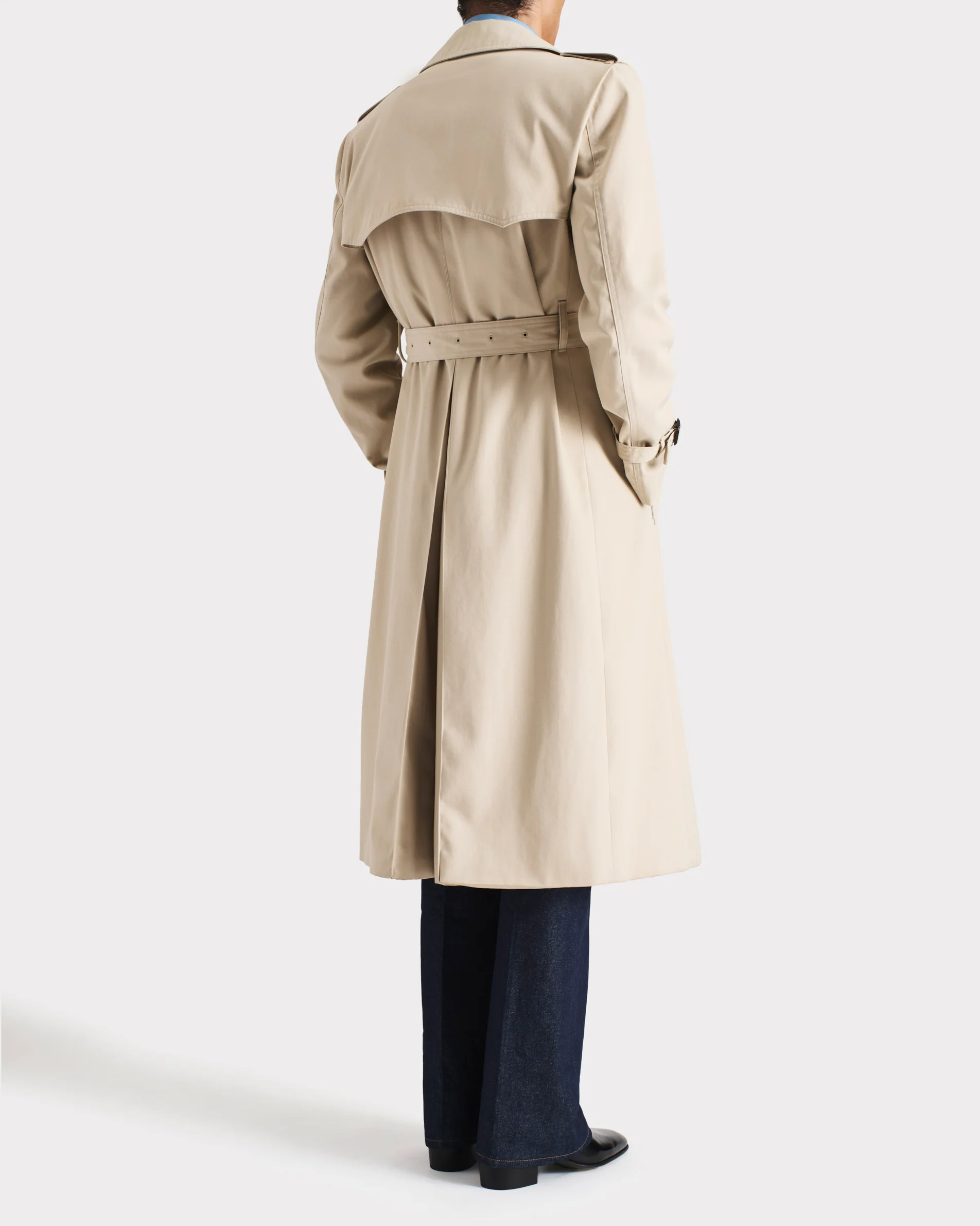 TRENCH-COAT EN GABARDINE DE POLY-COTON RECYCLÉ - BEIGE MASTIC - Image 4