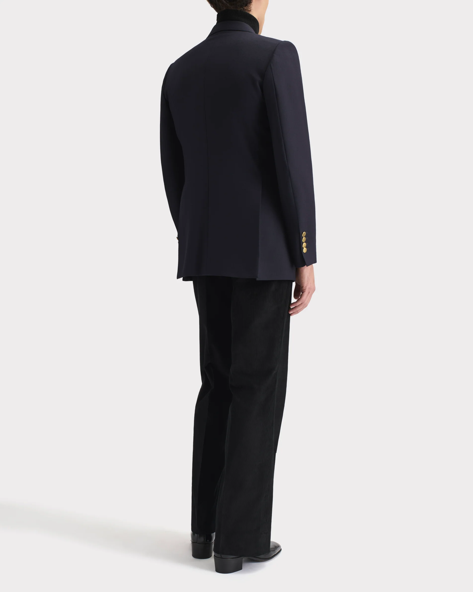 VESTE CROISÉE EN SERGÉ DE LAINE - BLEU MARINE - Image 3