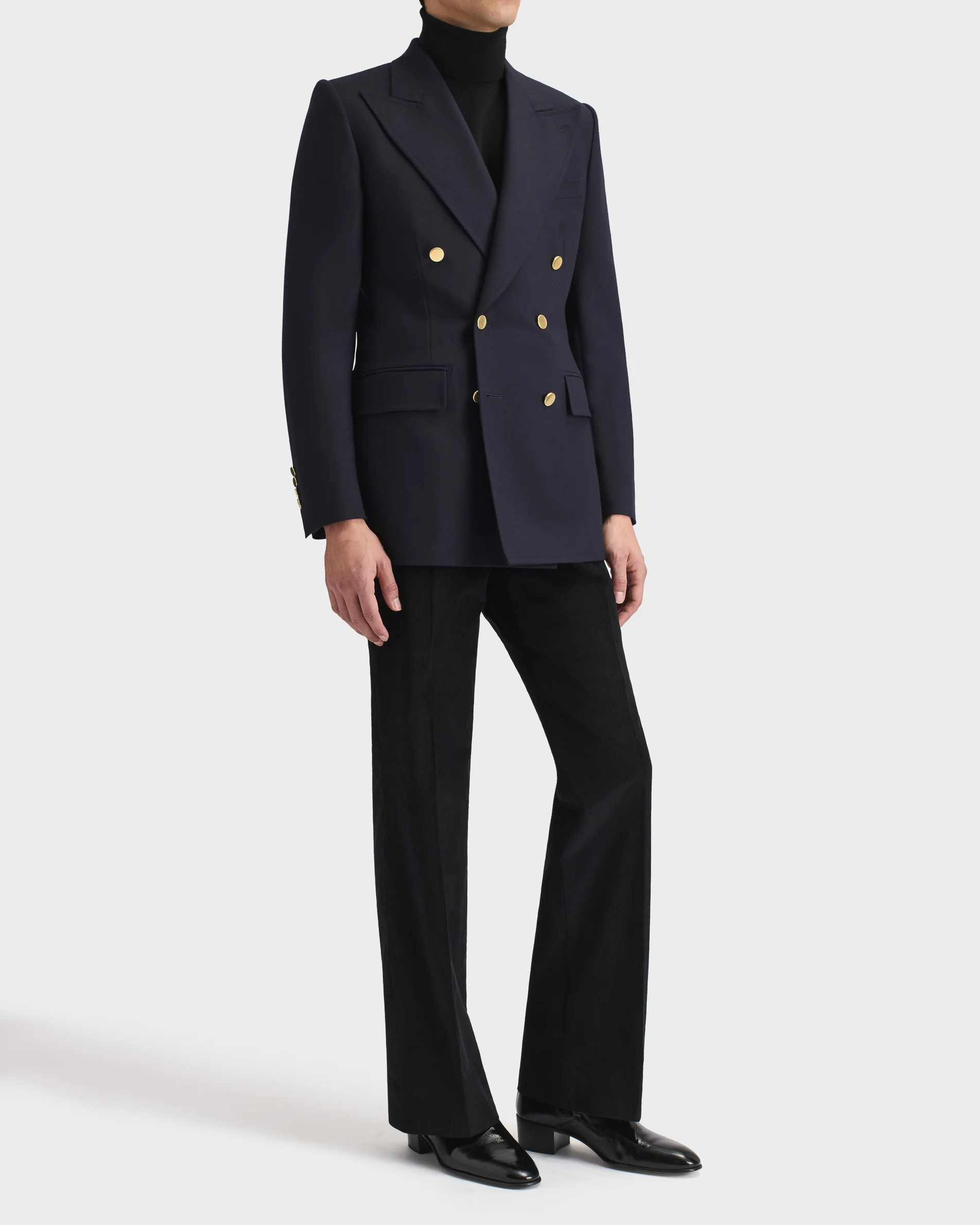 VESTE CROISÉE EN SERGÉ DE LAINE - BLEU MARINE - Image 4