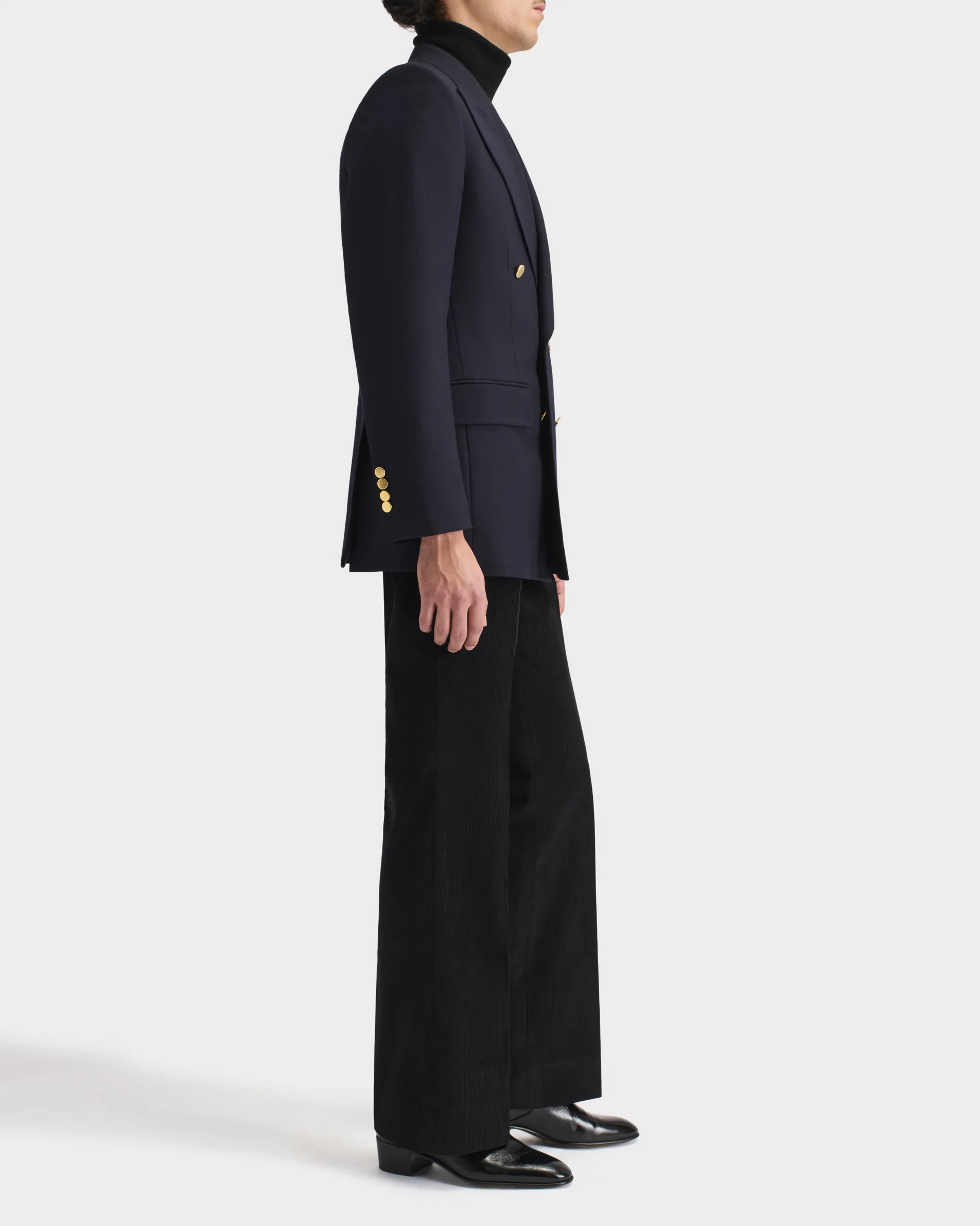 VESTE CROISÉE EN SERGÉ DE LAINE - BLEU MARINE - Image 5