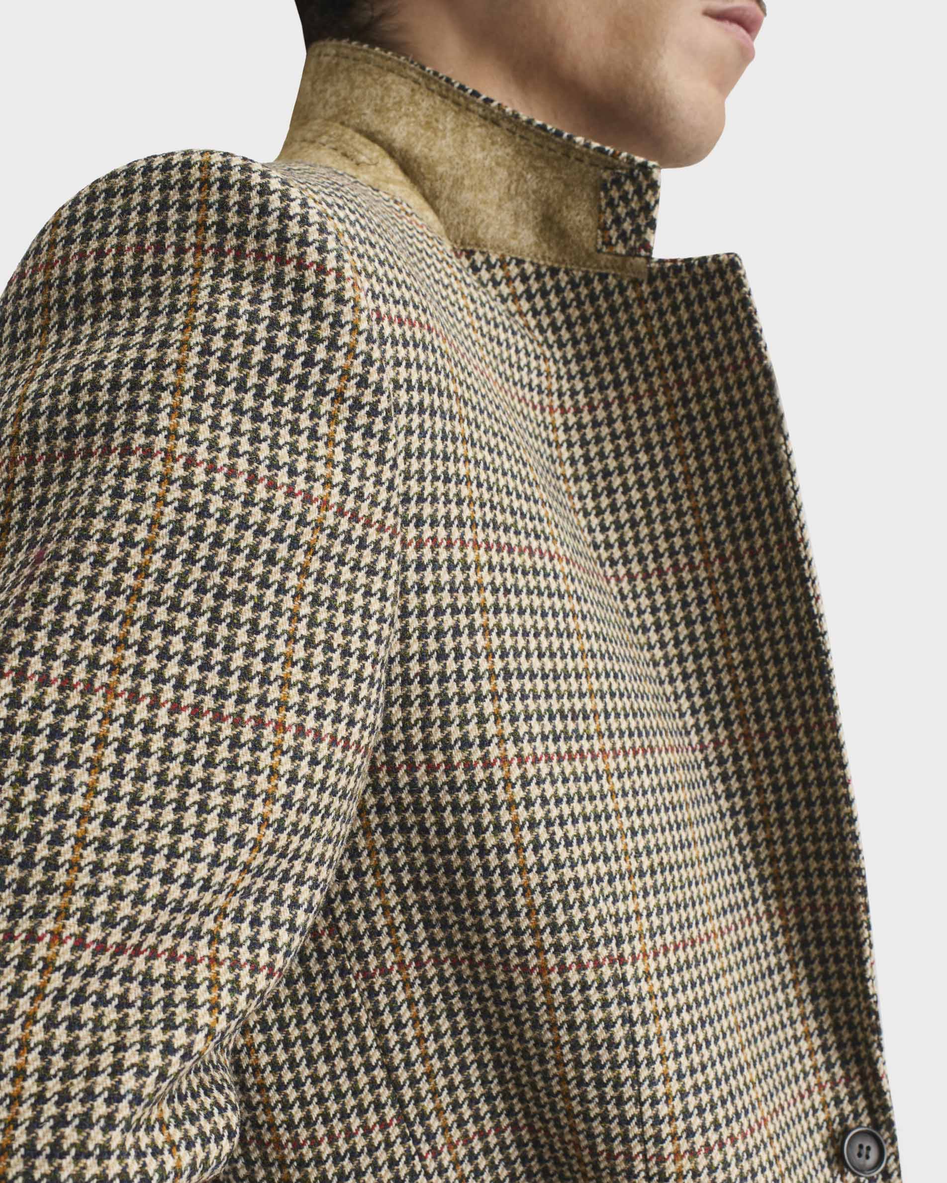 VESTE DROITE EN TWEED DE LAINE - PIED-DE-POULE BEIGE - Image 7