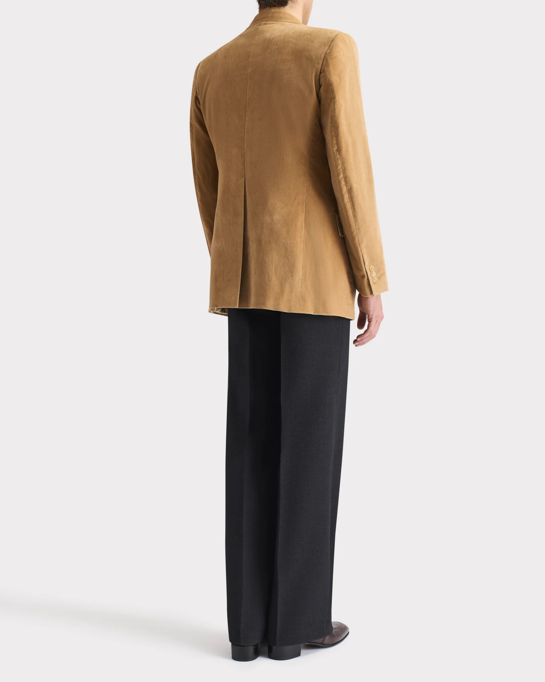 VESTE DROITE EN VELOURS DE COTON - BEIGE - Image 3