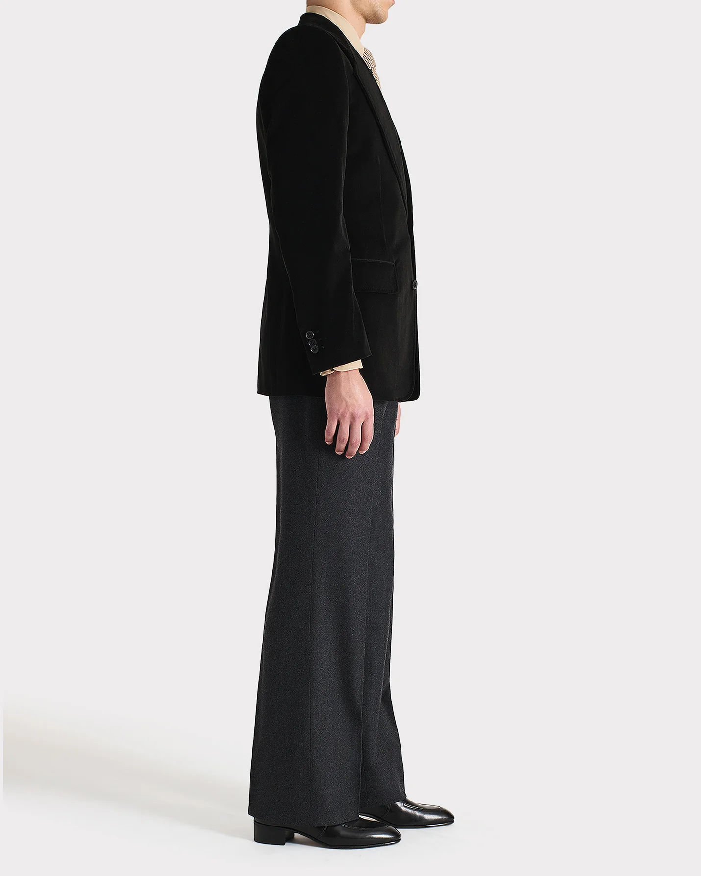 VESTE DROITE EN VELOURS DE COTON - NOIRE - Image 3