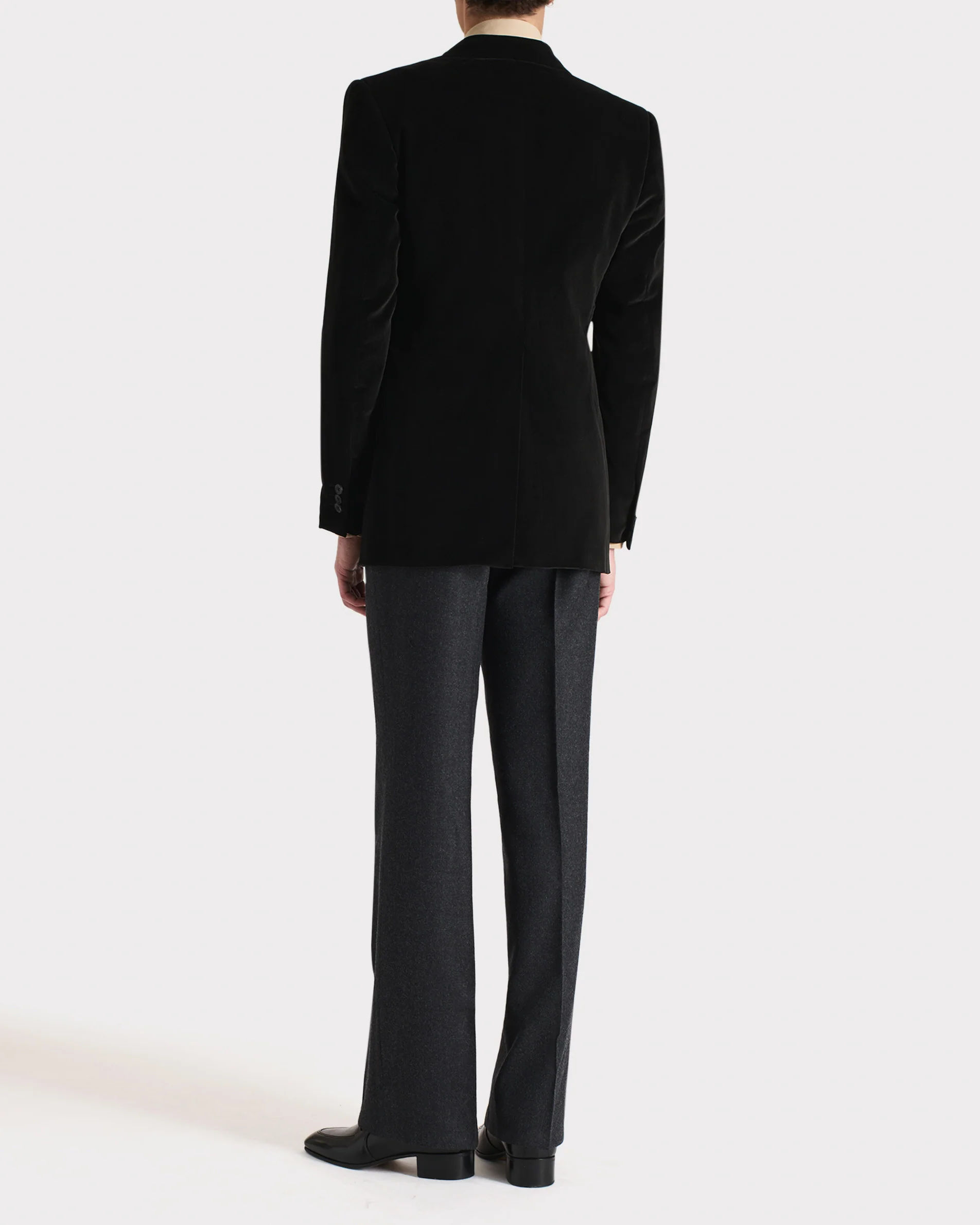VESTE DROITE EN VELOURS DE COTON - NOIRE - Image 4